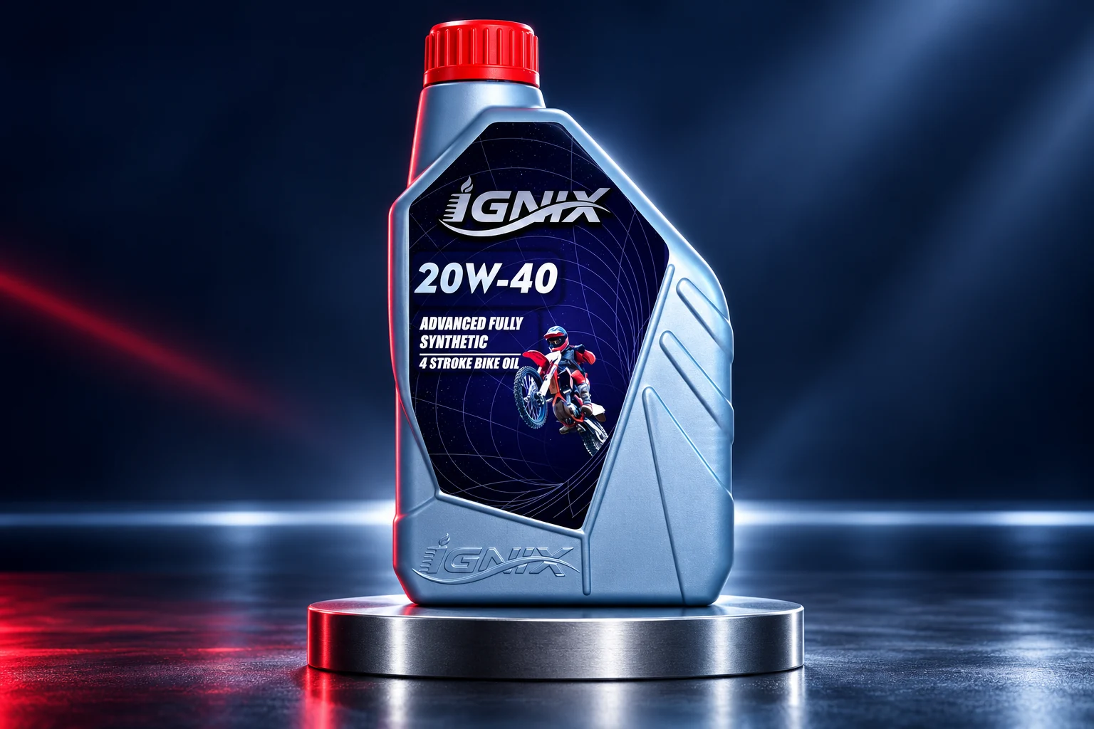 IGNIX 20W40 Engine oil V2 — illustrative studio composition